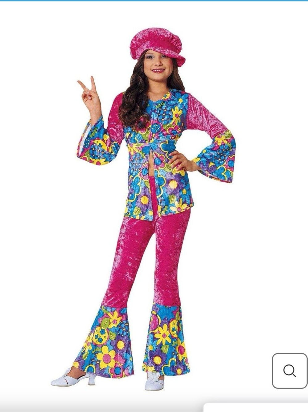 Groovy Pink 60’s 3 pc. Women Costume , Women Size 9-10! Shirt, pants,hat